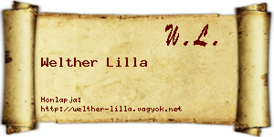 Welther Lilla névjegykártya